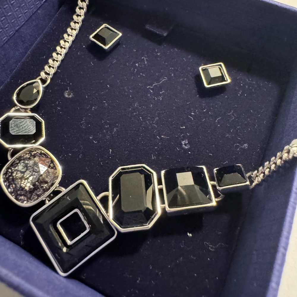 Swarovski Black and Silver Jewelry Set